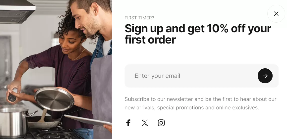 Brandless signup form