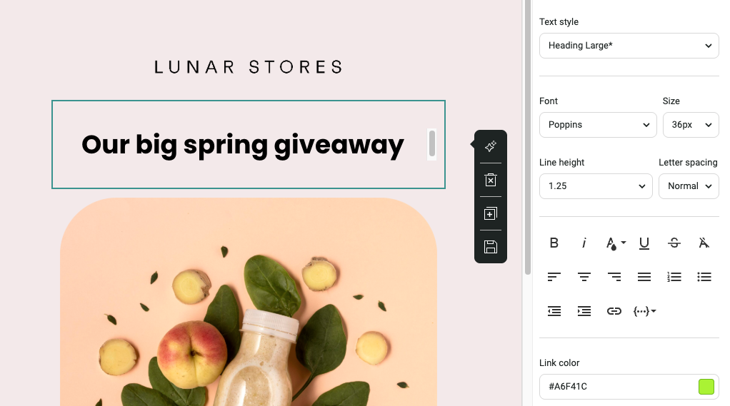 Customizing email elements