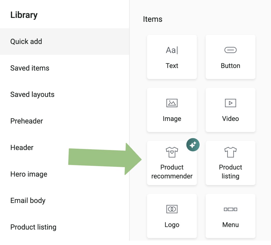Using product recommender for dynamic product recommendations in Omnisend