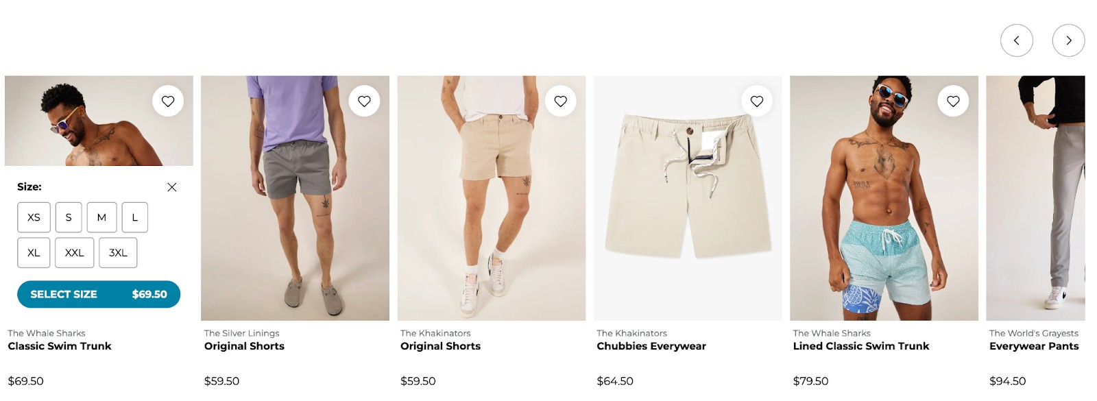 Including favorite button in item selection example from Chubbies