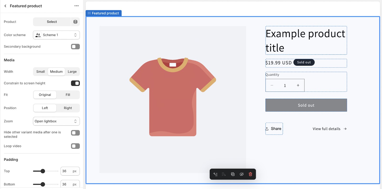Customizing featued product listing in Shopify
