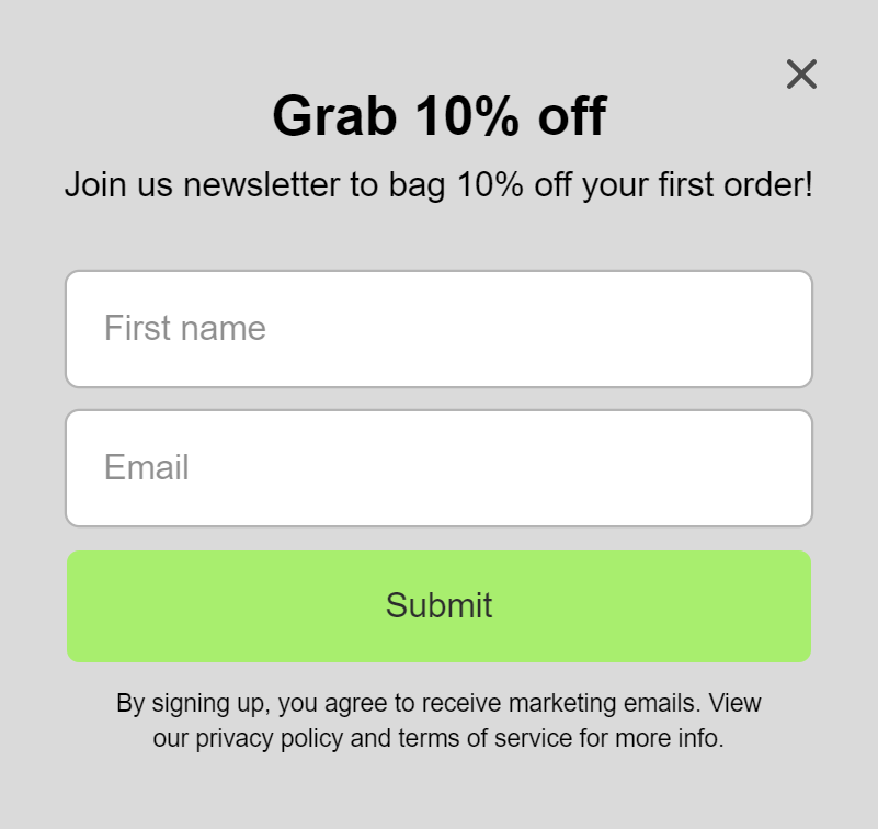 Customizing a popup form