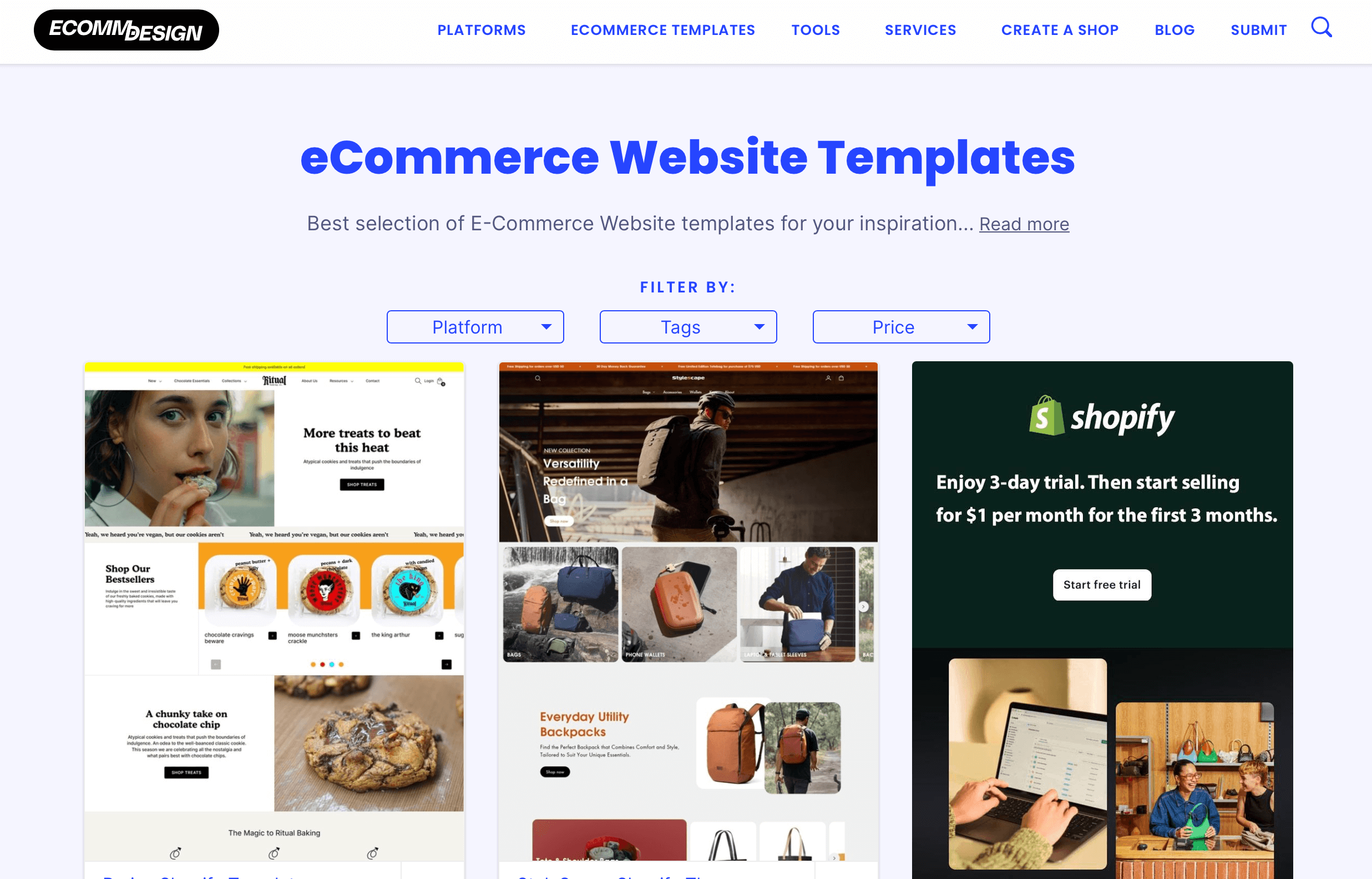 EcommDesign homepage