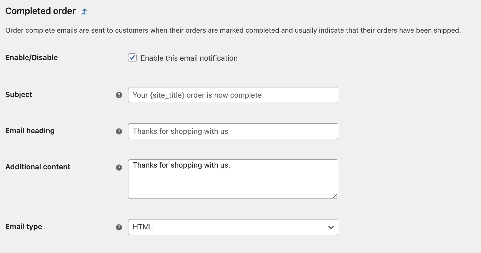 Customizing a WooCommerce email