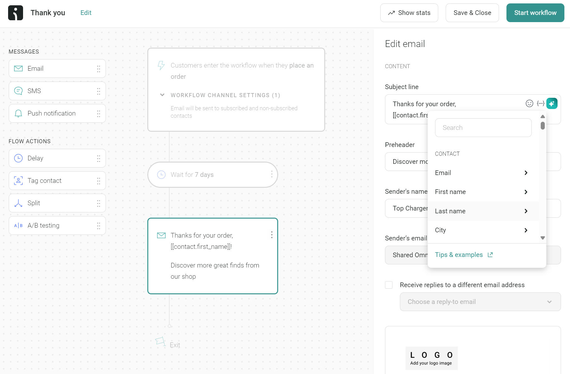 Automation workflow editor