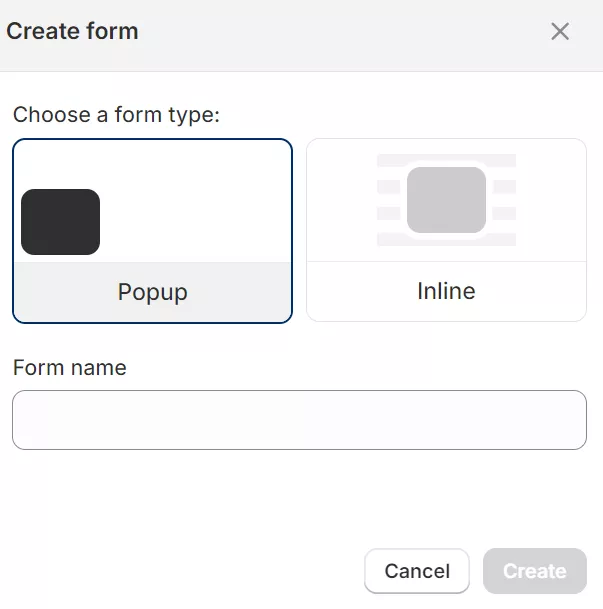 Creating a popup form