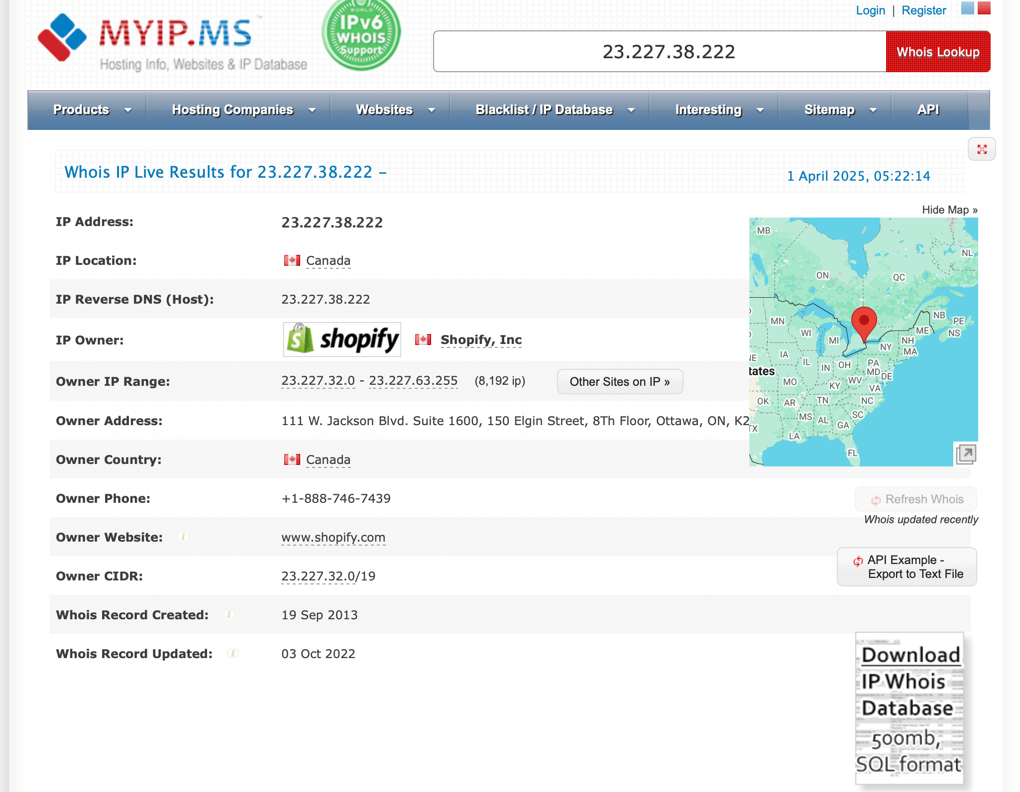 MYIP.ms page