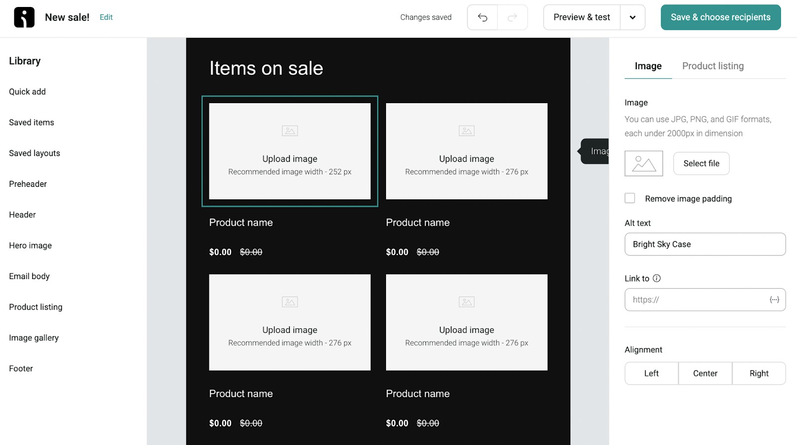 Manually adding featured products in Omnisend template