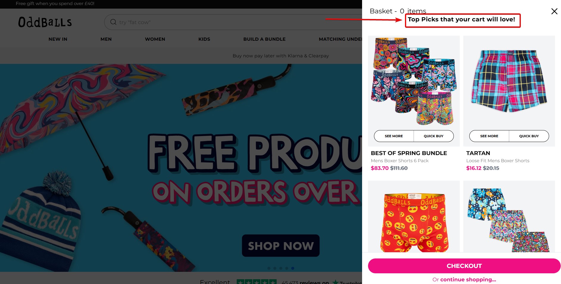Oddballs product recommendations