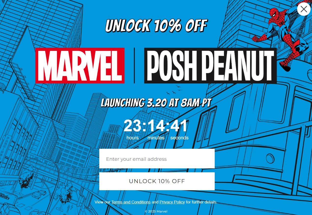 Posh Peanut signup form