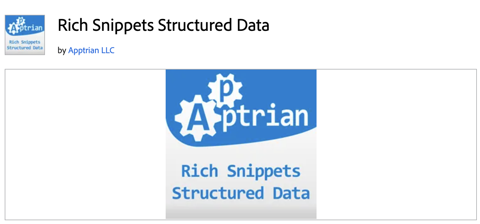Rich Snippets Structured Data page