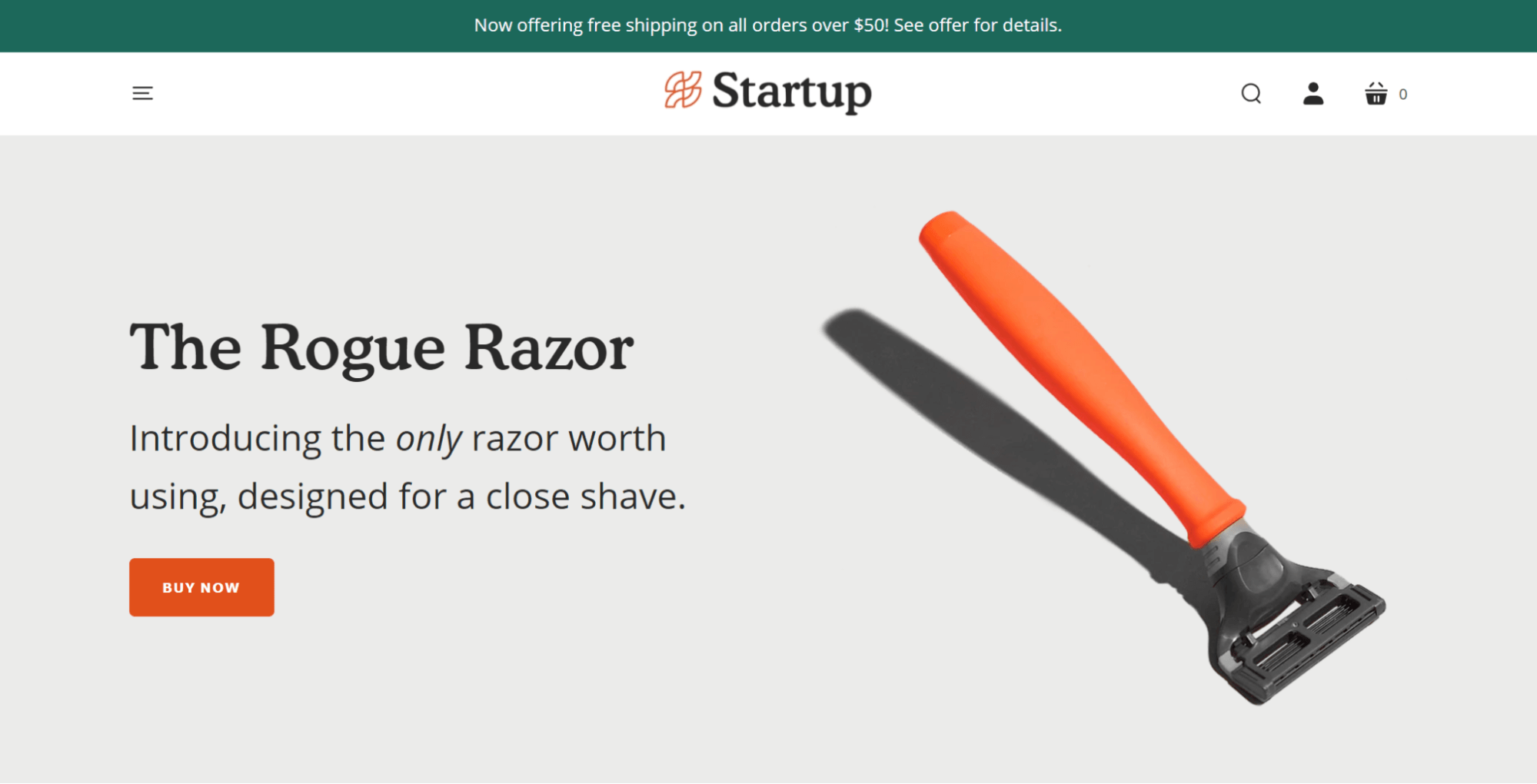 Startup theme demo page
