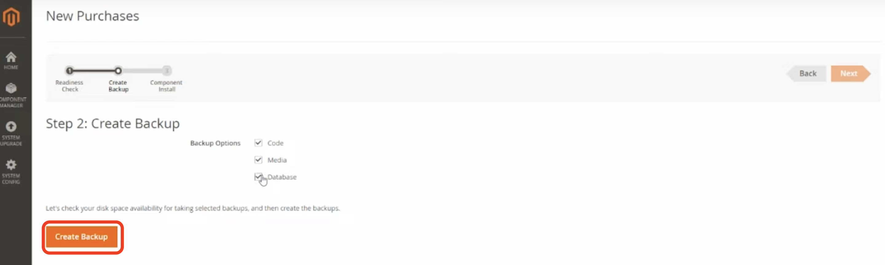 Creating a backup