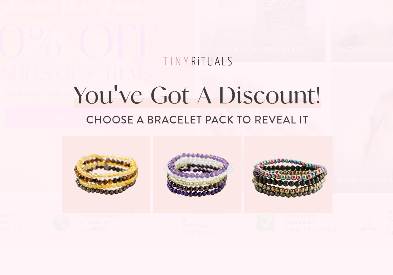 Tiny Rituals mystery discount signup form example
