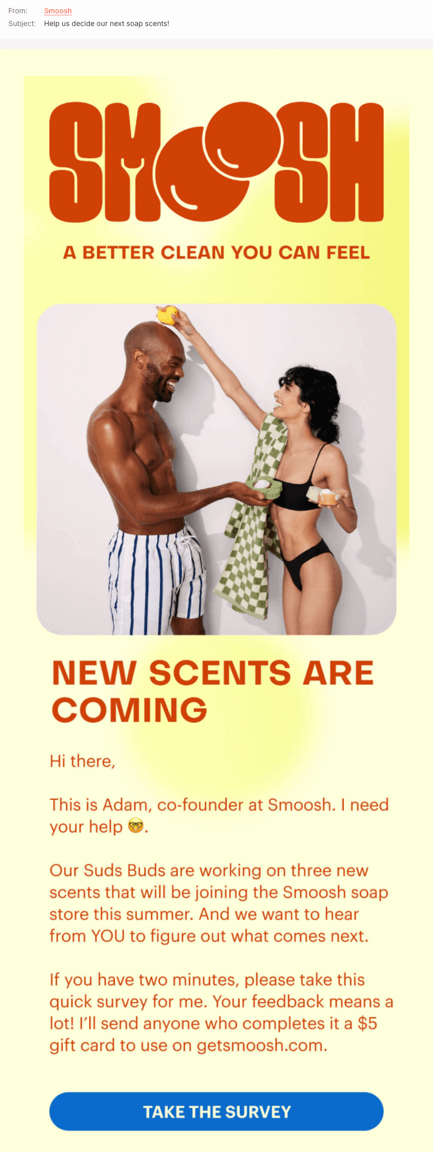 Smoosh survey reminder email