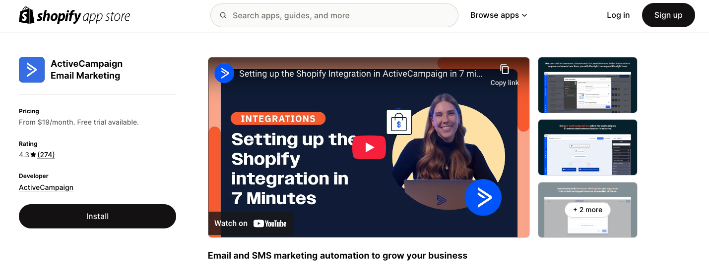 Best email marketing for Shopify: ActiveCampaign