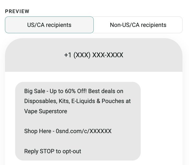 Bundle deal SMS from Vape Superstore