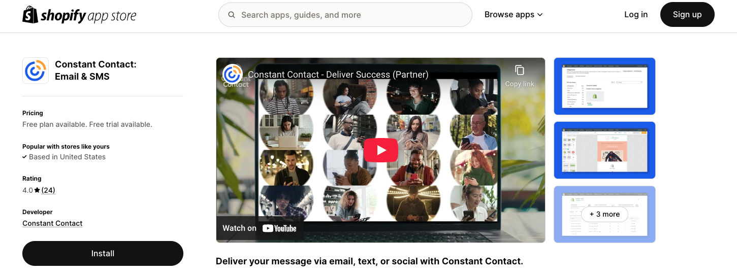 Best email marketing for Shopify: Constant Contact