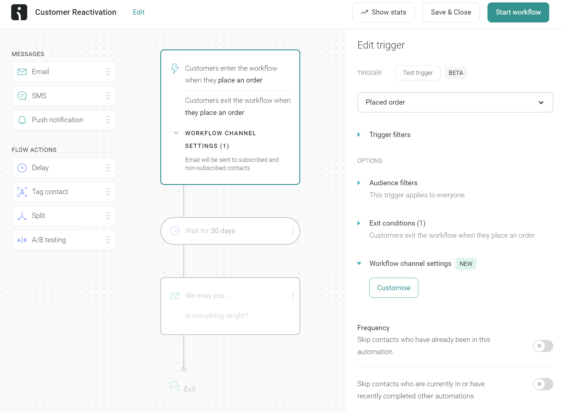 Customizing customer reactivation automation