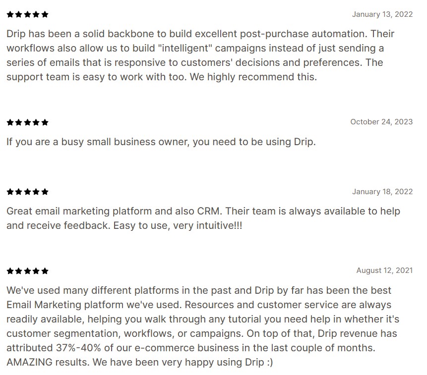 Drip reviews