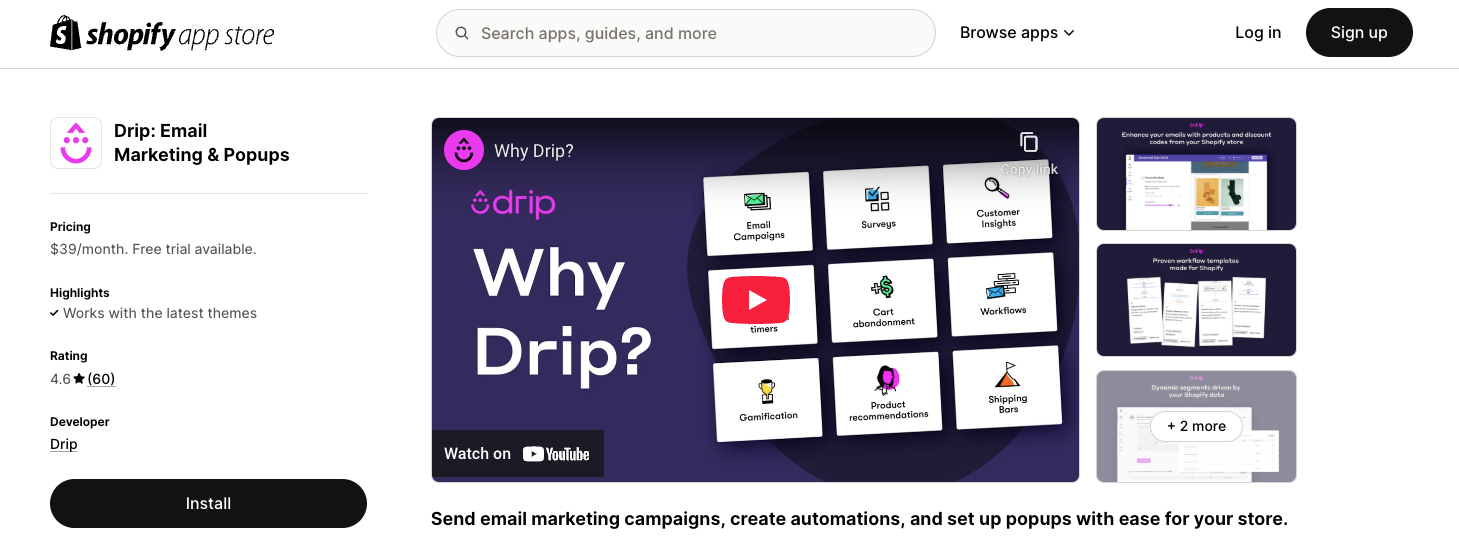 Best email marketing for Shopify: Drip