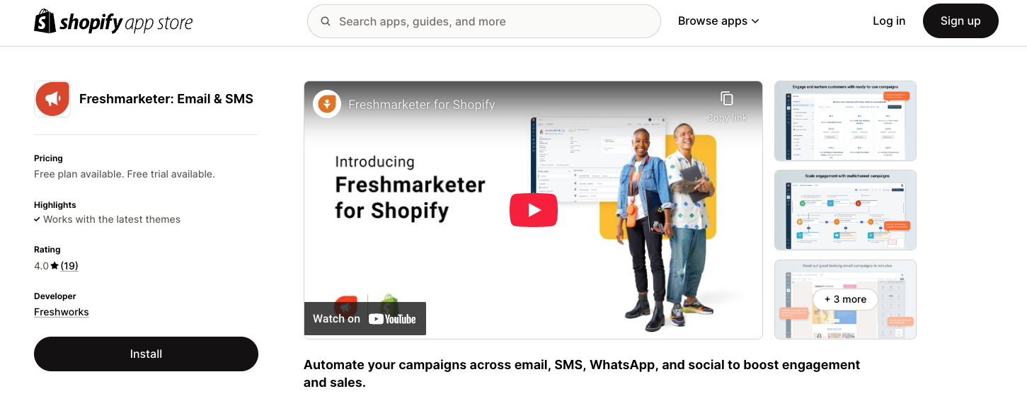 Best email marketing for Shopify: Freshmarketer