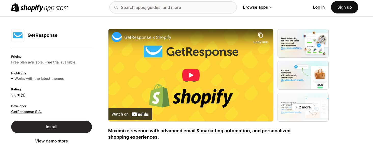 Best email marketing for Shopify: GetResponse