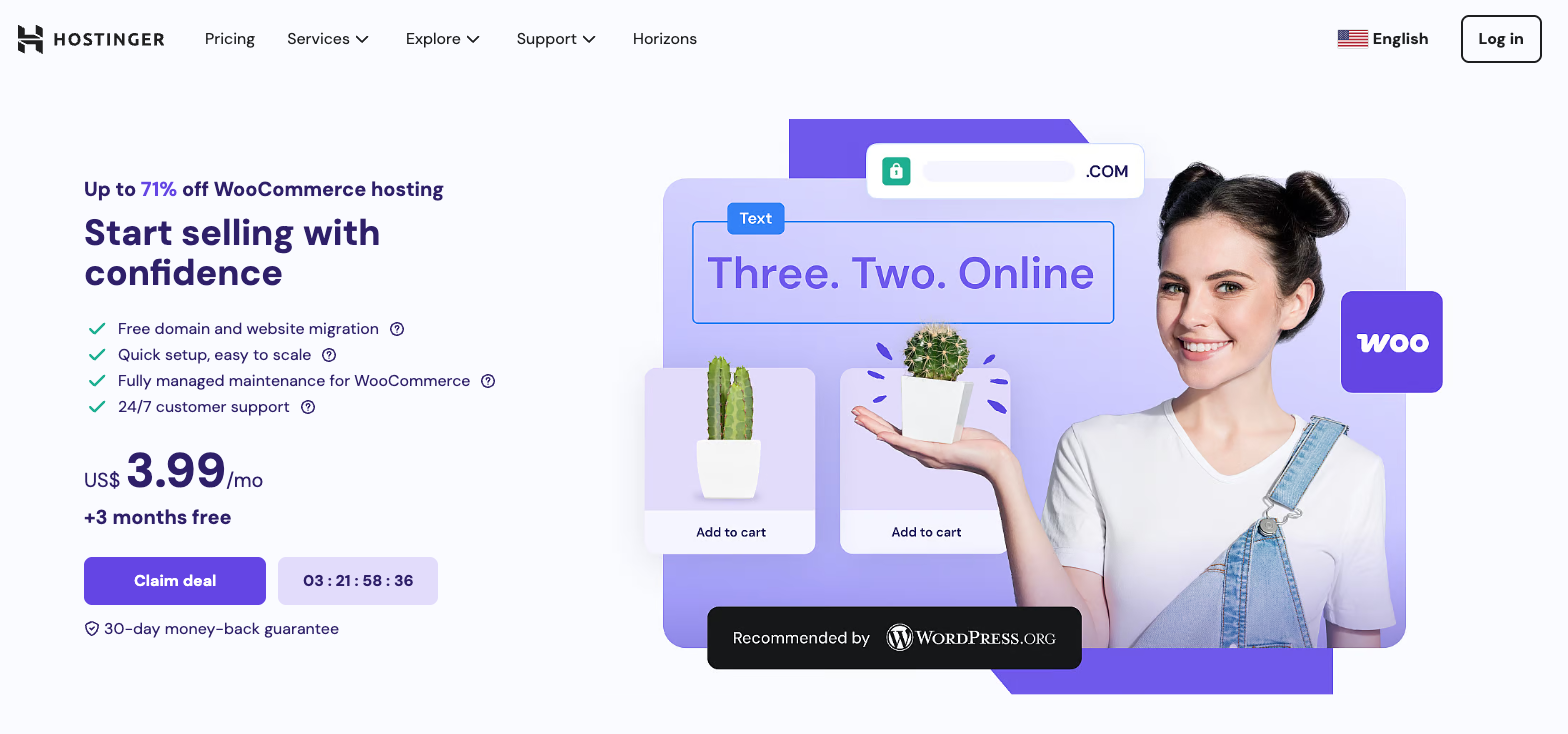 Hostinger homepage
