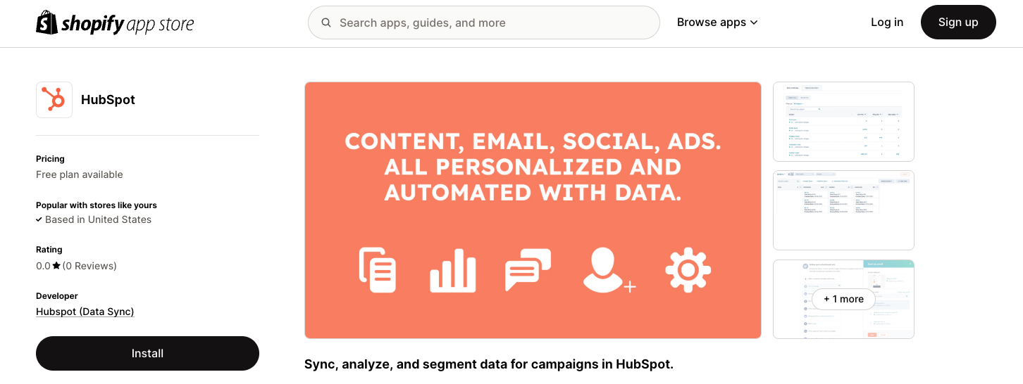 Best email marketing for Shopify: HubSpot