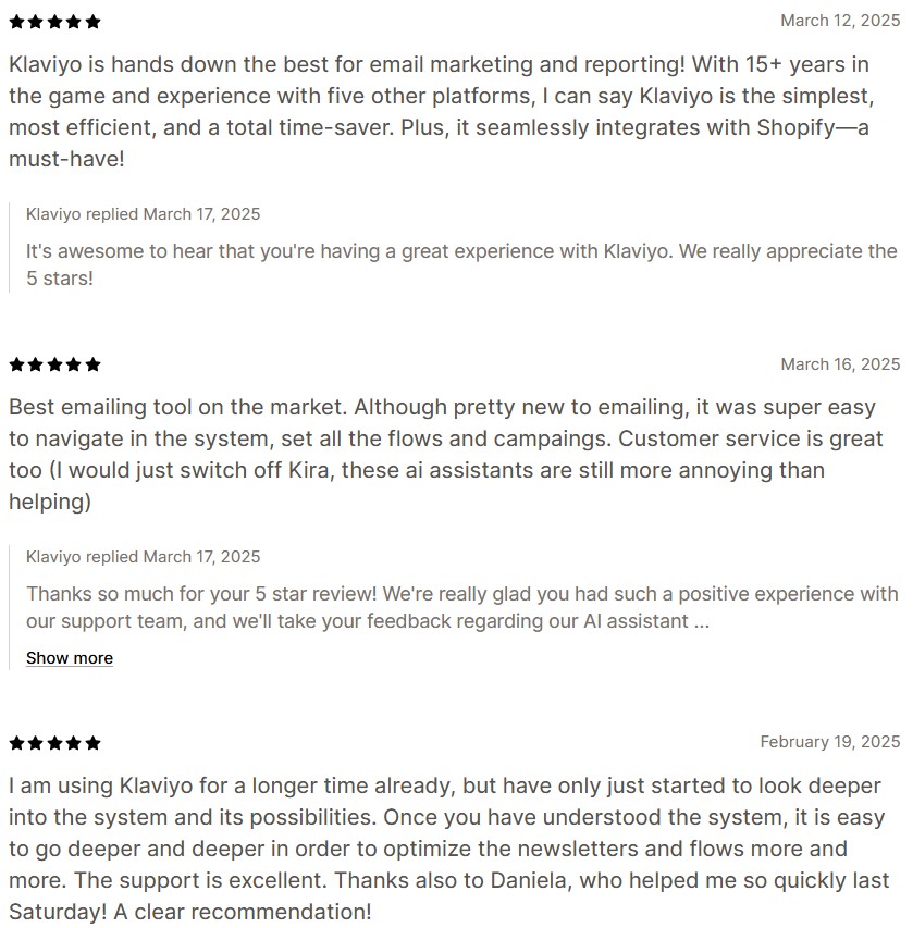 Klaviyo reviews