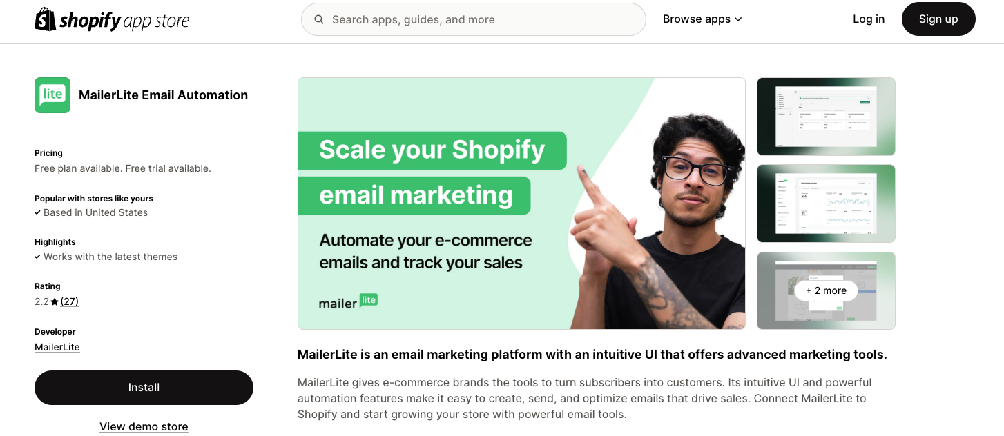 Best email marketing for Shopify: MailerLite