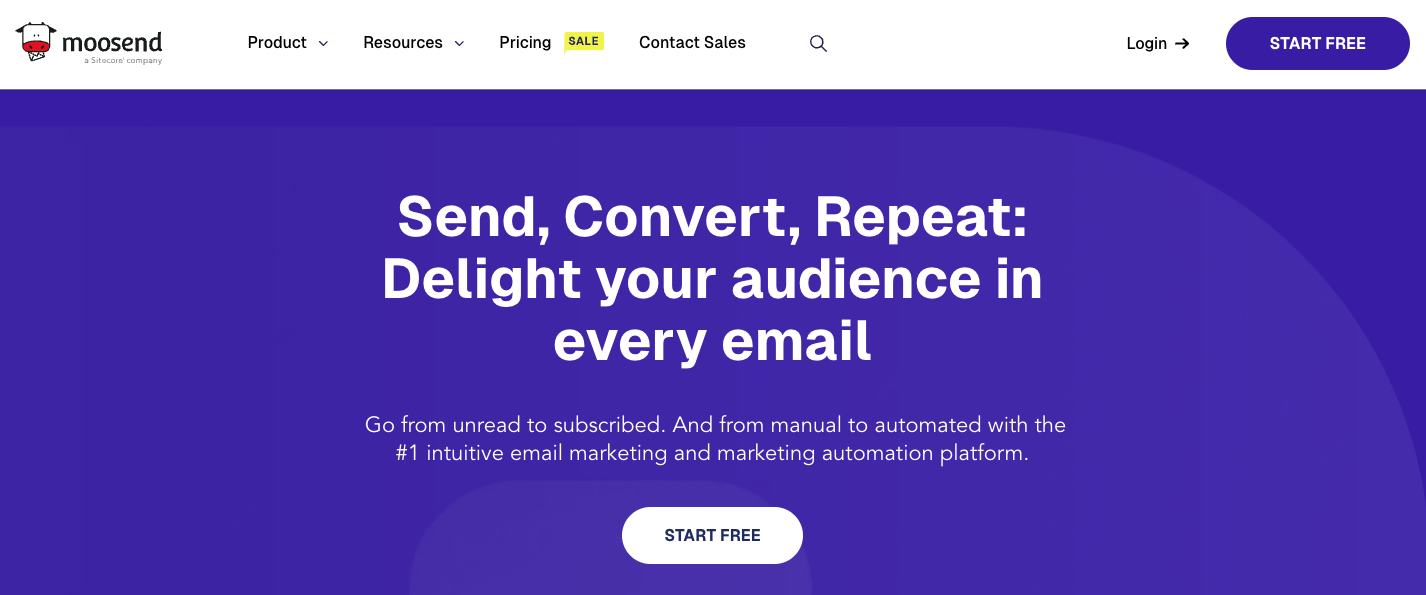 Best Mailchimp alternatives: Moosend homepage