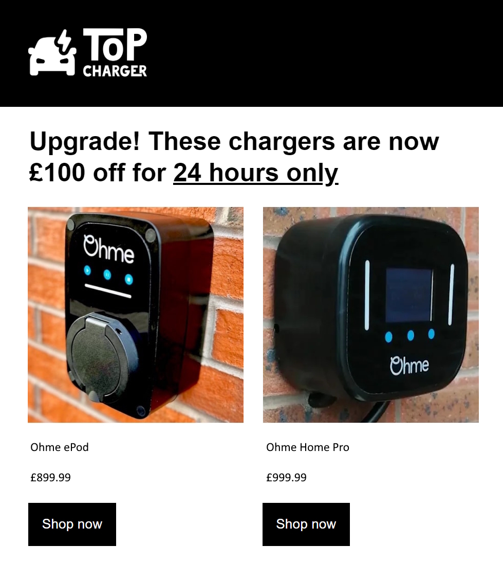 Time-limited post-purchase upsell email example