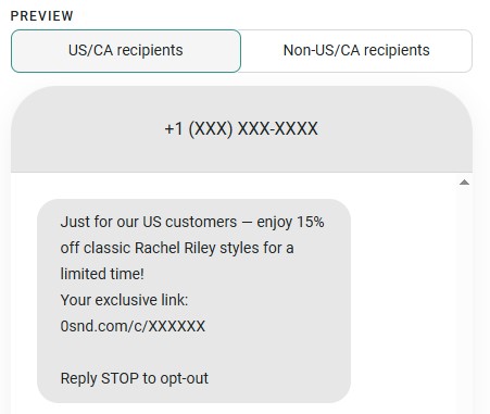Segmentation SMS example