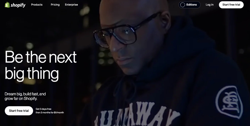 Shopify homepage