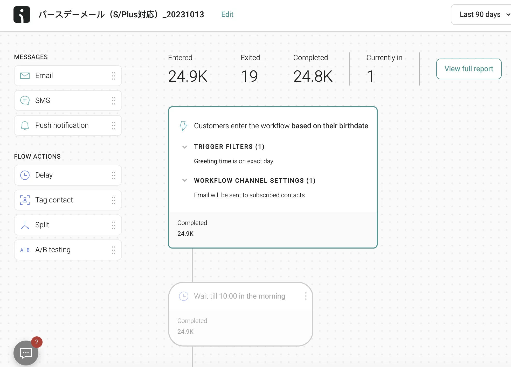 Salomon Japan birthday workflow