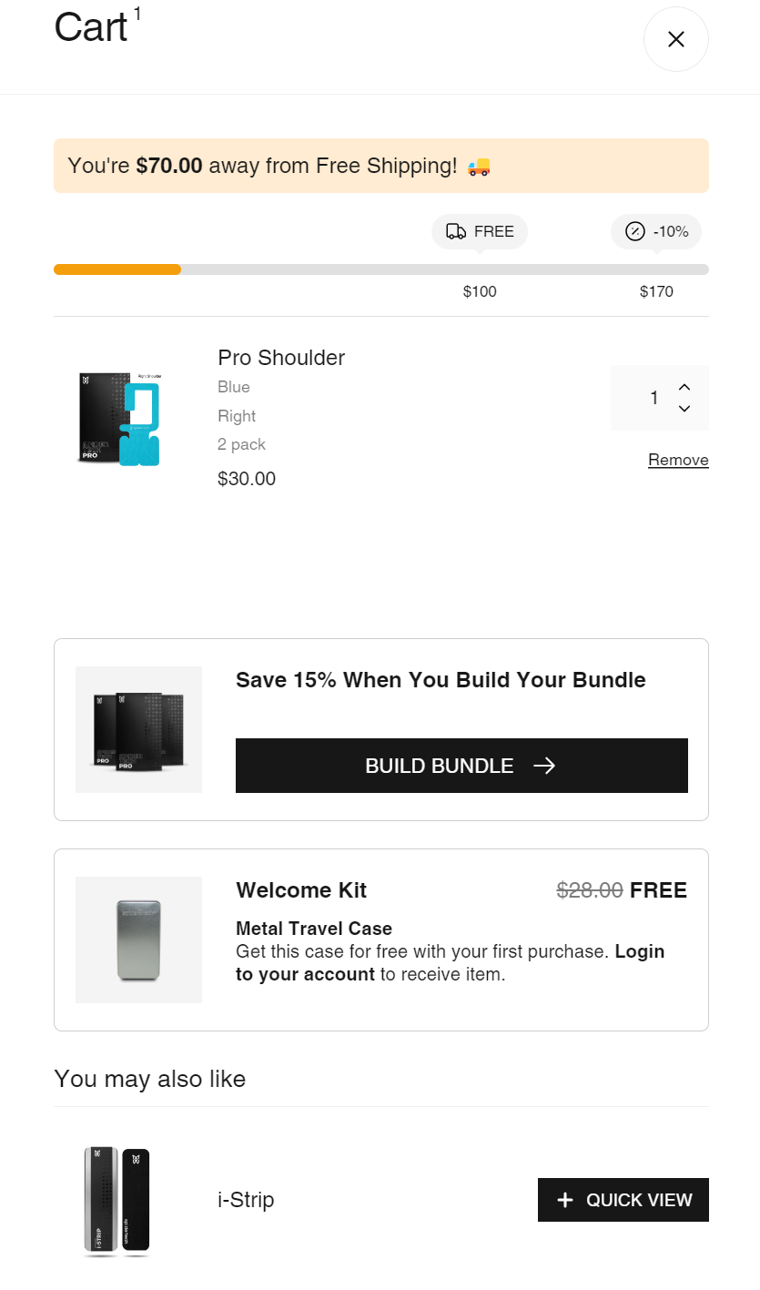 Personalized upsells based on customer behavior example from Spidertech