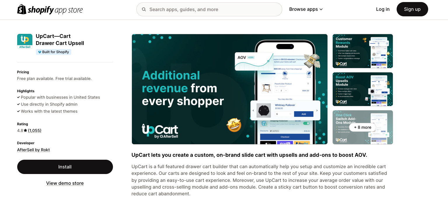 UpCart on Shopify