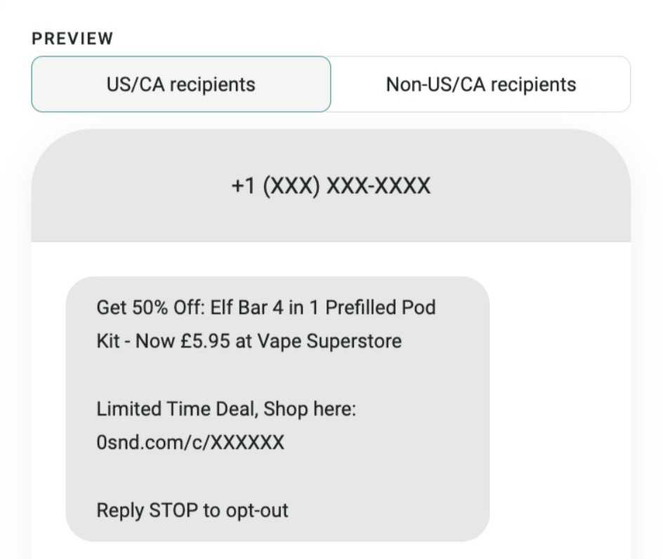 Short and clear SMS example