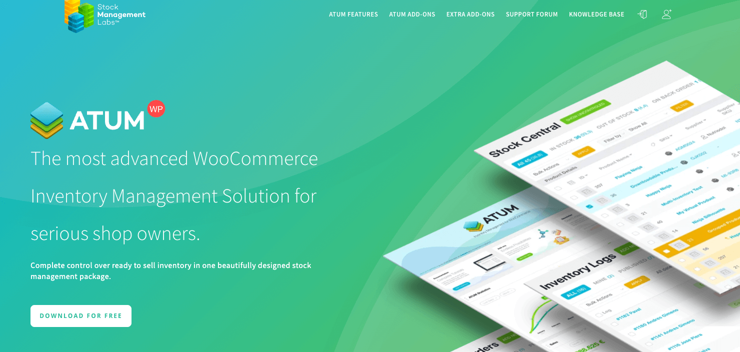 ATUM Inventory Management homepage