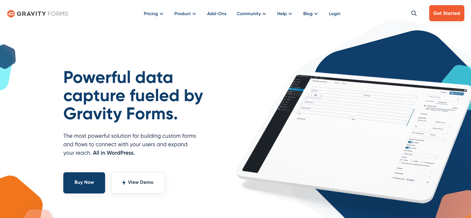 Gravity Forms homepage