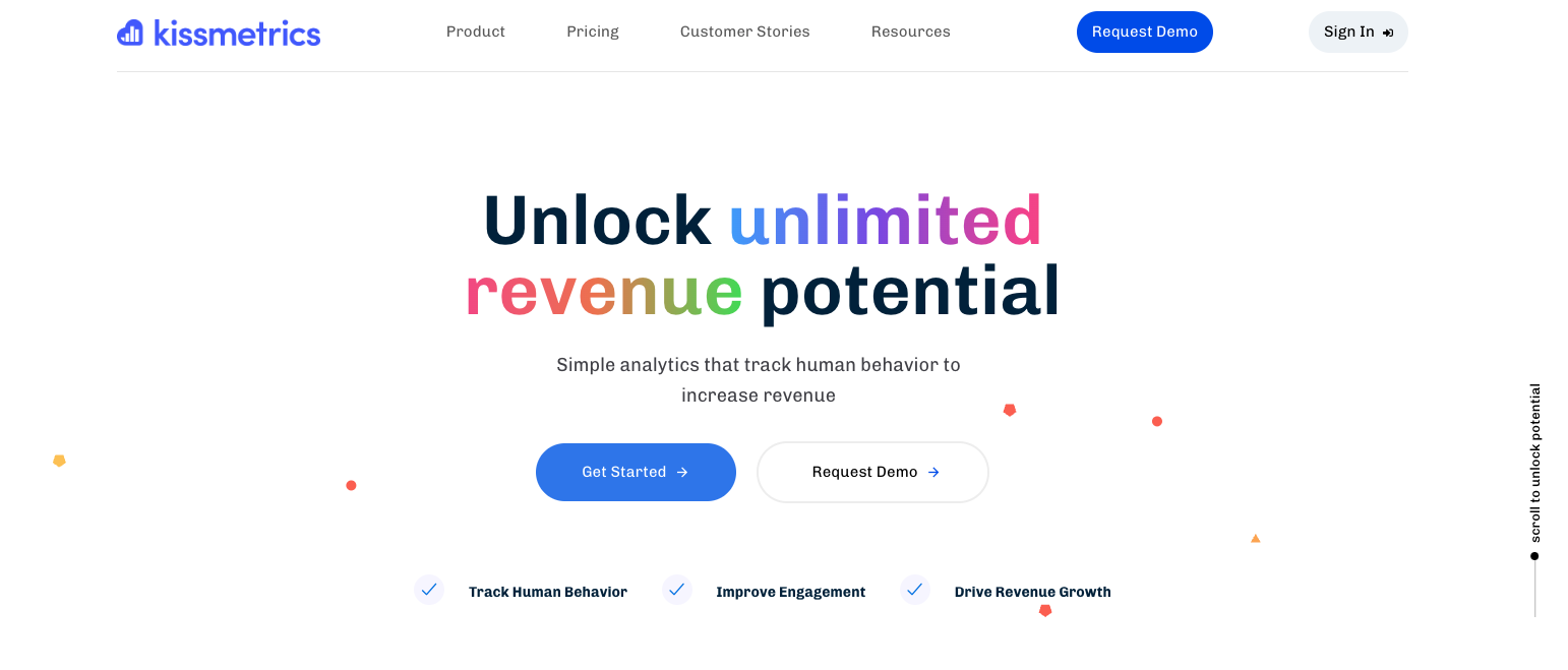 Best WooCommerce plugins: Kissmetrics homepage