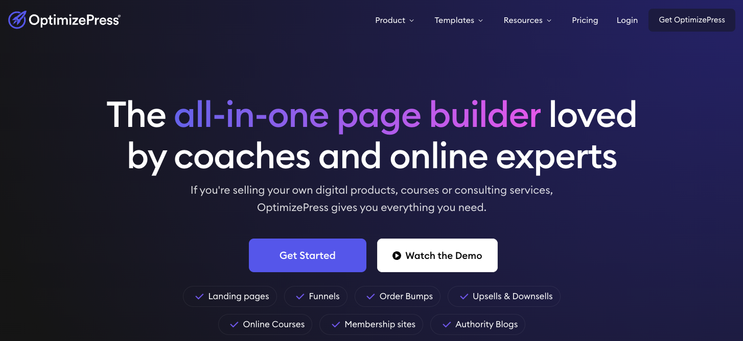 OptimizePress homepage