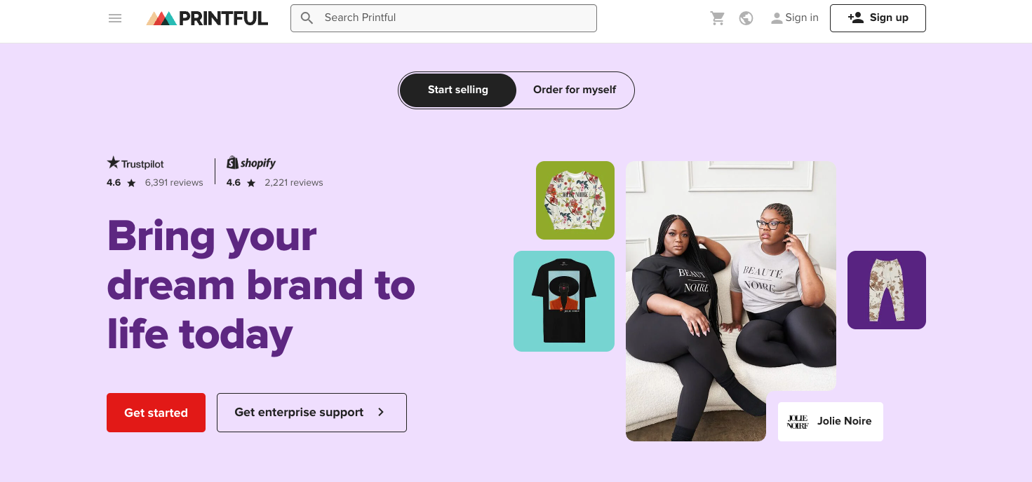 printful print on demand app