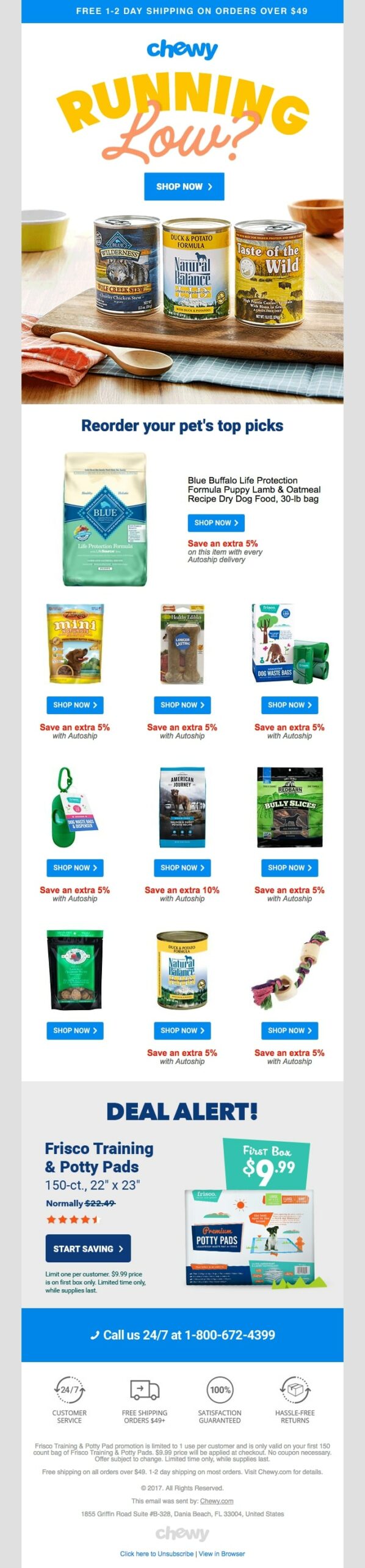 Post-purchase emails: Replenishment reminder email example