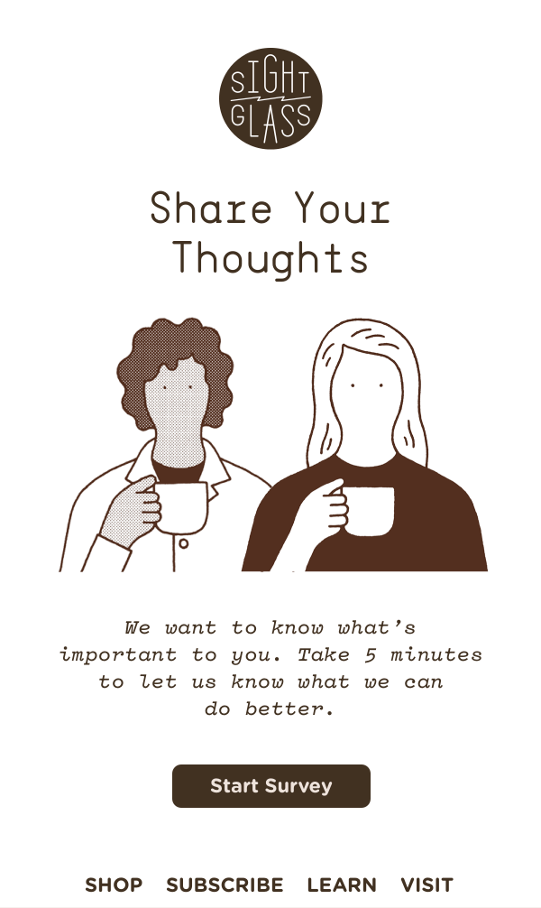Sightglass Coffee reactivation email example