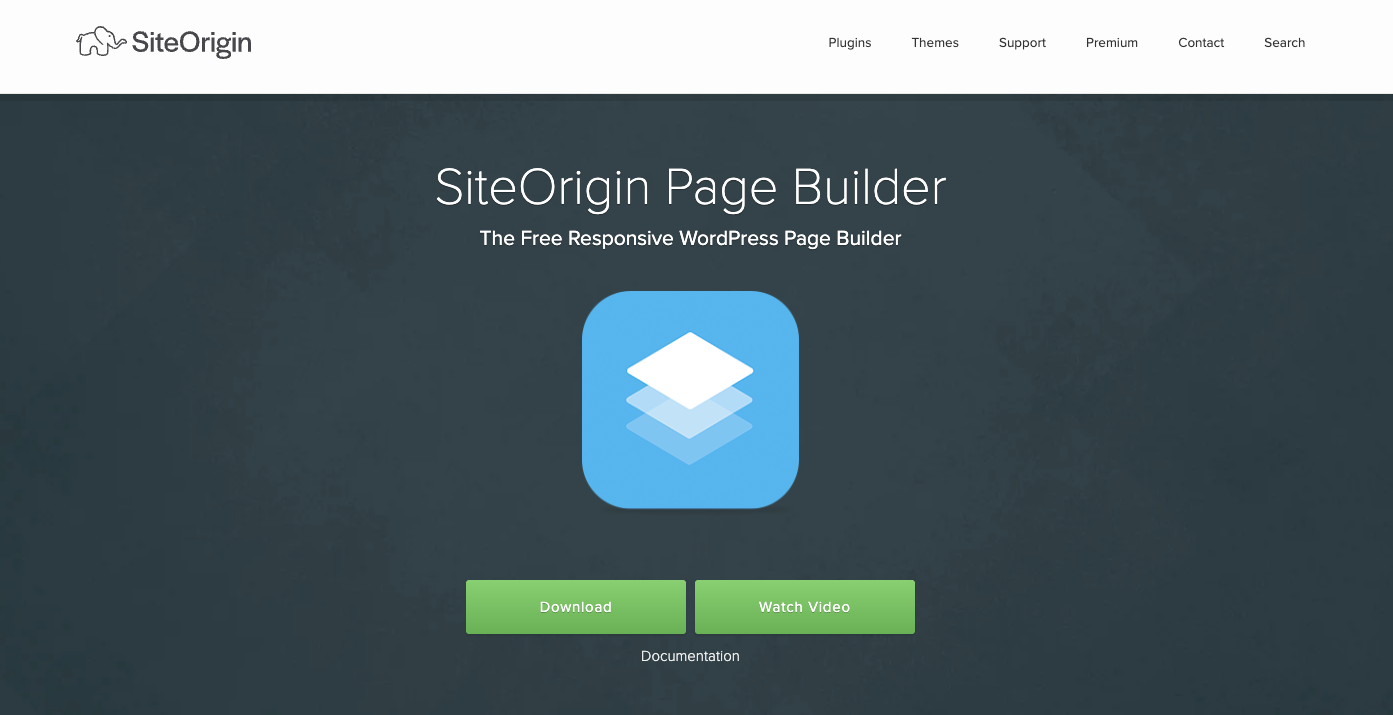 SiteOrigin Page builder homepage