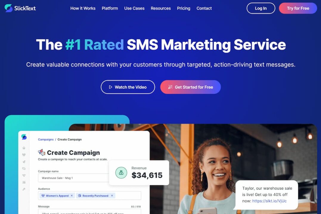 SlickText is the best mass texting service for small lists