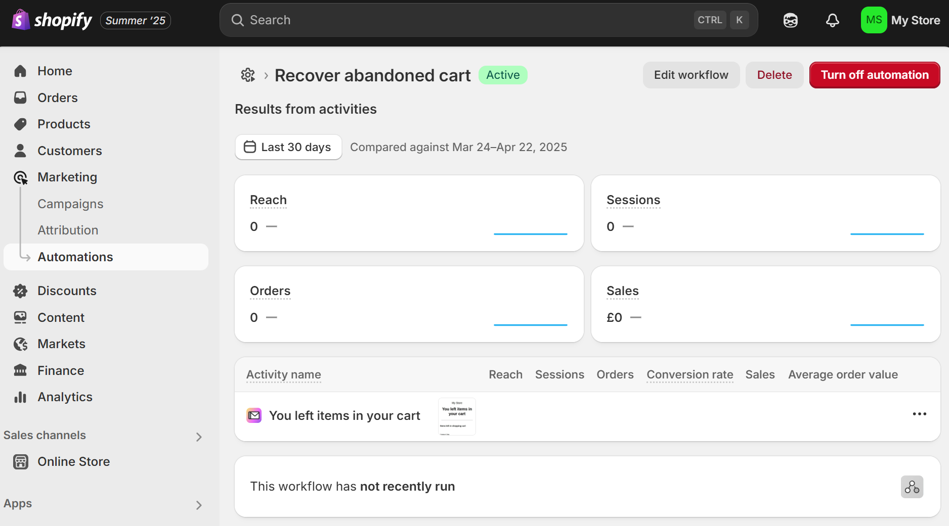 Activating the automation