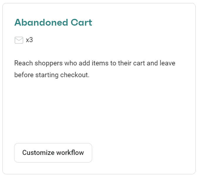 Abandoned cart workflow